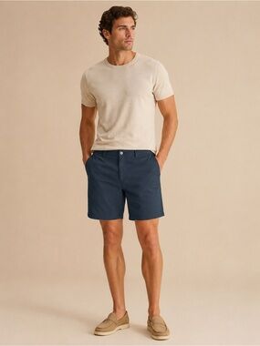 Panama Jack Navy Flat-Front Men's Shorts